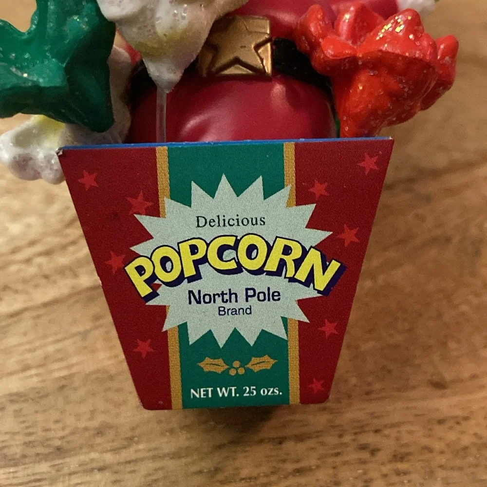 Mistletoe Magic popcorn Santa Christmas tree ornament red green movies